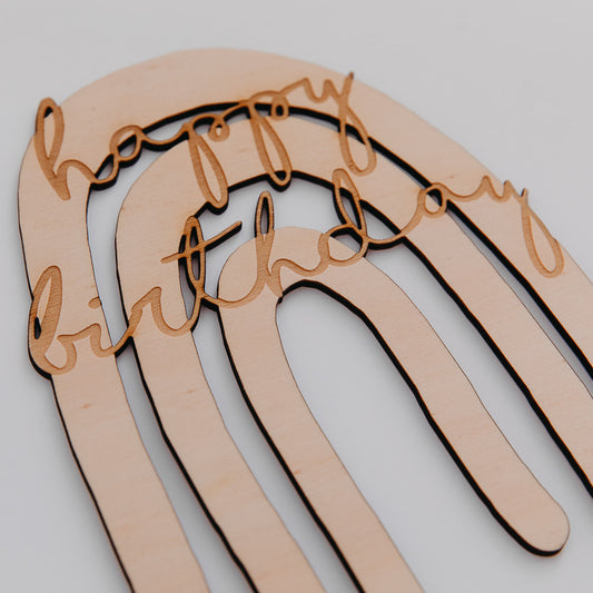 Rainbow Happy Birthday Cake Topper