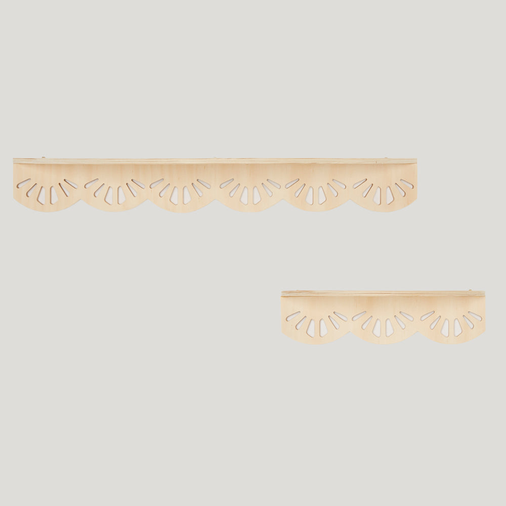 Scalloped Olive Shelves