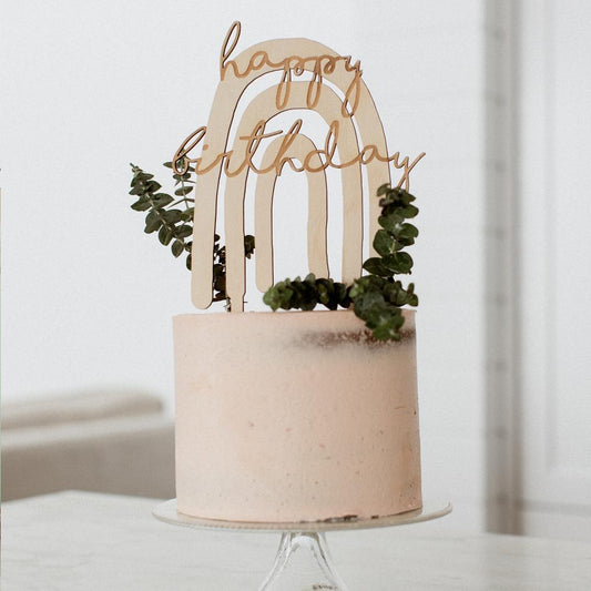 Rainbow Happy Birthday Cake Topper
