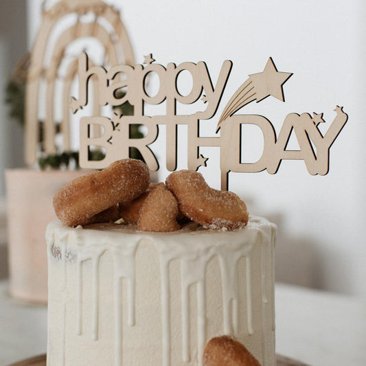Shooting Star Happy Birthday Cake Topper